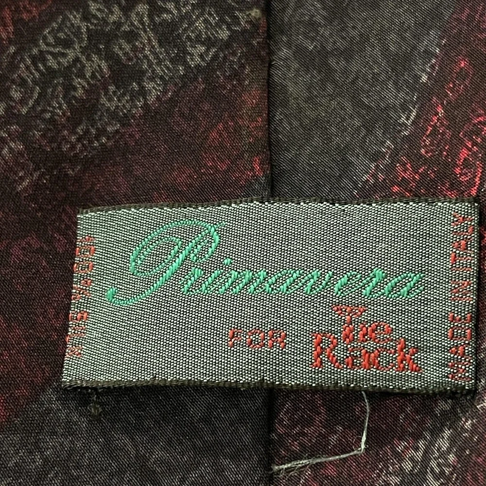Primavera for The Rack Silk Tie‎ Mens One Size Red Gray Diagonal Stripe Italy